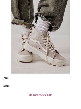 Vans High-Top Suede Sneakers in Light Taupe and Cream